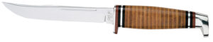 Case 00381 Hunter 5" Fixed Clip Point Plain Mirror Polished Tru-Sharp SS Blade/4.50" Grooved Leather Handle Includes Sheath