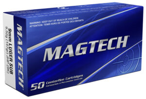 Magtech 9K Range/Training 9mmLuger 147gr Jacketed Hollow Point Subsonic 50 Per Box/20 Case