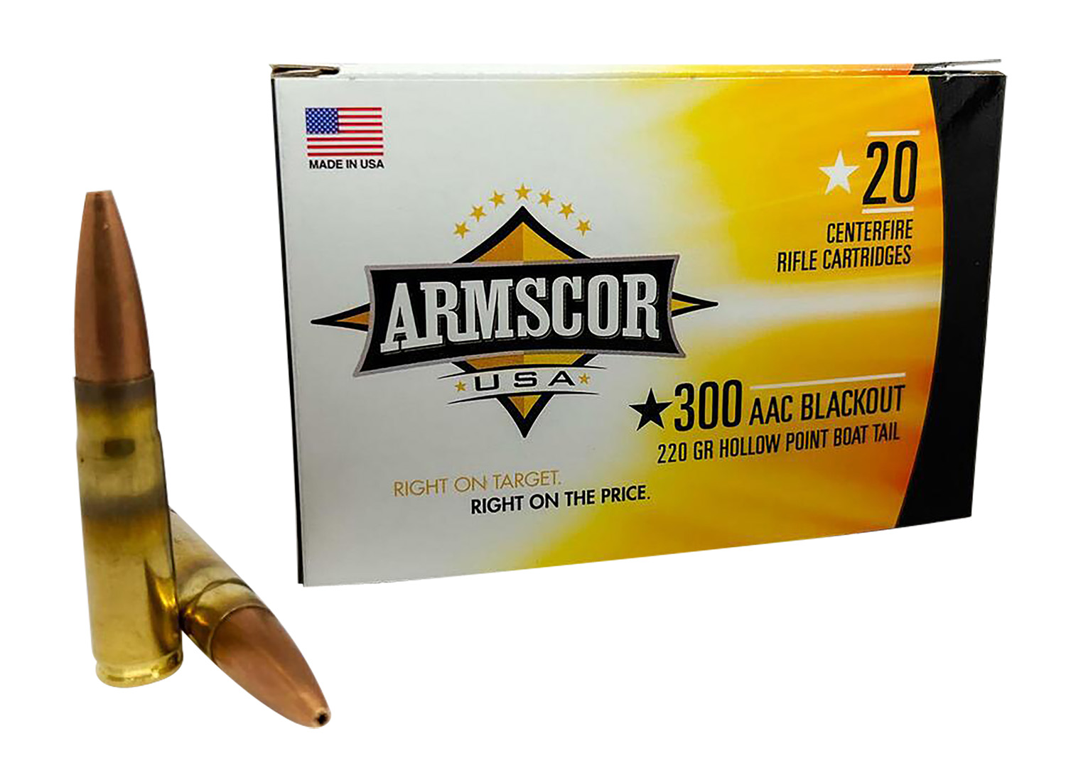 Armscor Rifle Ammunition .300 Blackout 220 gr HPBT 1016 fps 20/ct