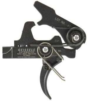 Geissele Automatics 05400 SSP Single-Stage Curved Trigger with 3-3.75 lbs Draw Weight & Black Oxide Finish for AR-Platform