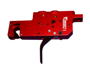 Timney Triggers 650ST RPR Two-Stage Straight Trigger with 8 oz/1 lb Draw Weight & Black/Red Finish for Ruger Precision