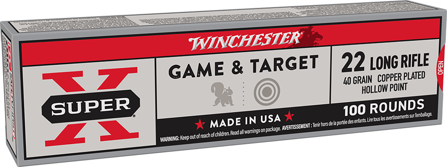 Winchester Ammo X22LRPP1 Super X .22 LR 40gr Power Point Copper Plated 100 Per Box/20 Case