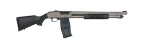 Mossberg 50219 590M 12 Gauge 10+1 18.50" Tungsten Gray Cerakote Barrel & Steel Drilled & Tapped Receiver, Magpul SGA Safety Orange Synthetic Stock