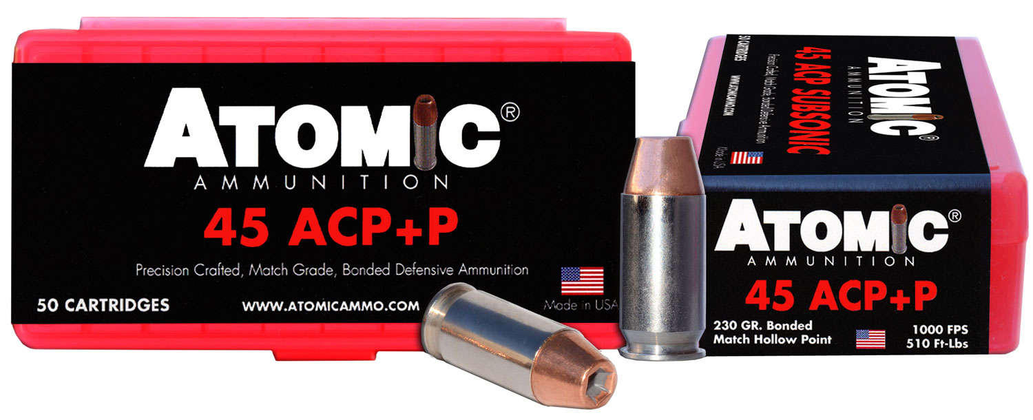 Atomic Ammunition 00433 Pistol Precision Craft .45 ACP +P 230gr Bonded Match Hollow Point 50 Per Box/10 Case