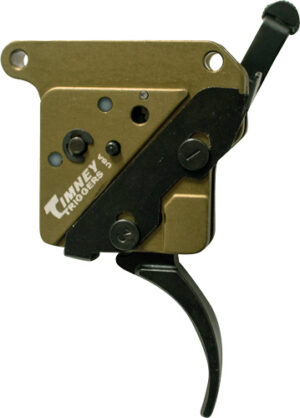 Timney Triggers 510V2THIN Elite Hunter Thin Curved Trigger with 3 lbs Draw Weight & Black/Green Finish for Remington 700 Right