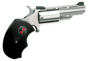 North American Arms BWL Black Widow Compact Frame 22 LR 5 Shot 2" Stainless Steel Vent Rib Barrel, Stainless Steel Frame, Stainless Cylinder, Black Finger Grooved Rubber Grip, Exposed Hammer