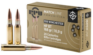 PPU PPM3082 Match .308 Win 168gr Hollow Point Boat Tail 20 Per Box/10 Case