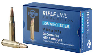 PPU PP3081 Standard Rifle .308 Win 150gr Soft Point 20 Per Box/10 Case