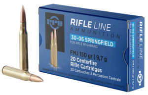 PPU PP3006G Standard Rifle 30-06Springfield 150gr Full Metal Jacket 20 Per Box/10 Case