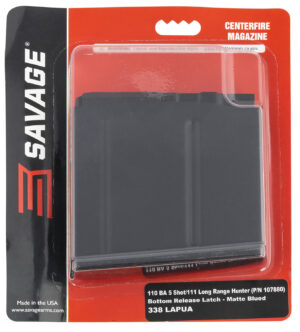 Savage Arms 55190 110BA 5-Round 338 Lapua Mag Fits Savage 110BA/110BA/110/111 Long Range Hunter Blued Steel
