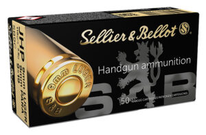 Sellier & Bellot Pistol & Revolver Ammo 9mm Luger 115 gr JHP 50/box