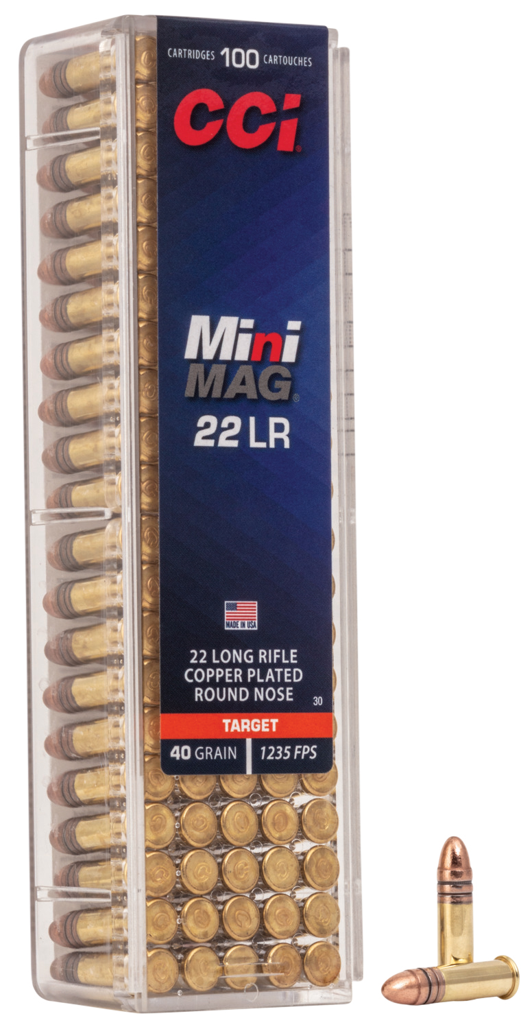 CCI 0030 Mini-Mag High Velocity .22 LR 40gr Copper Plated Round Nose 100 Per Box/50 Case
