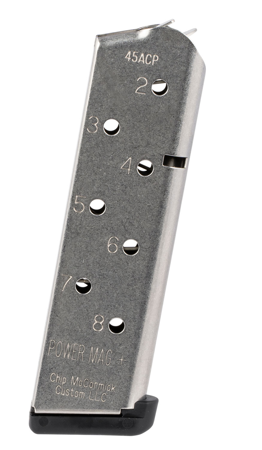 CMC Products 12131 Power Mag Plus 8-Round 45 ACP Fits 1911 Government Stainless Steel w/ Black Base Pad