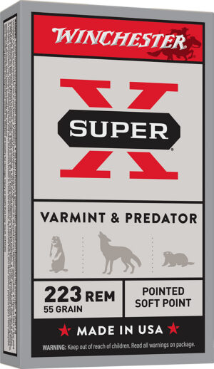 Winchester Ammo X223R Super X 223Rem 55gr Jacketed Soft Point 20 Per Box/10 Case