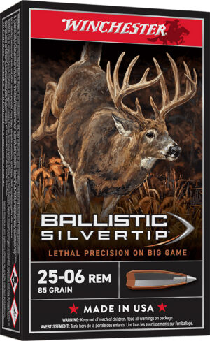 Winchester Ammo SBST2506A Ballistic Silvertip 25-06Rem 85gr Fragmenting Polymer Tip 20 Per Box/10 Case