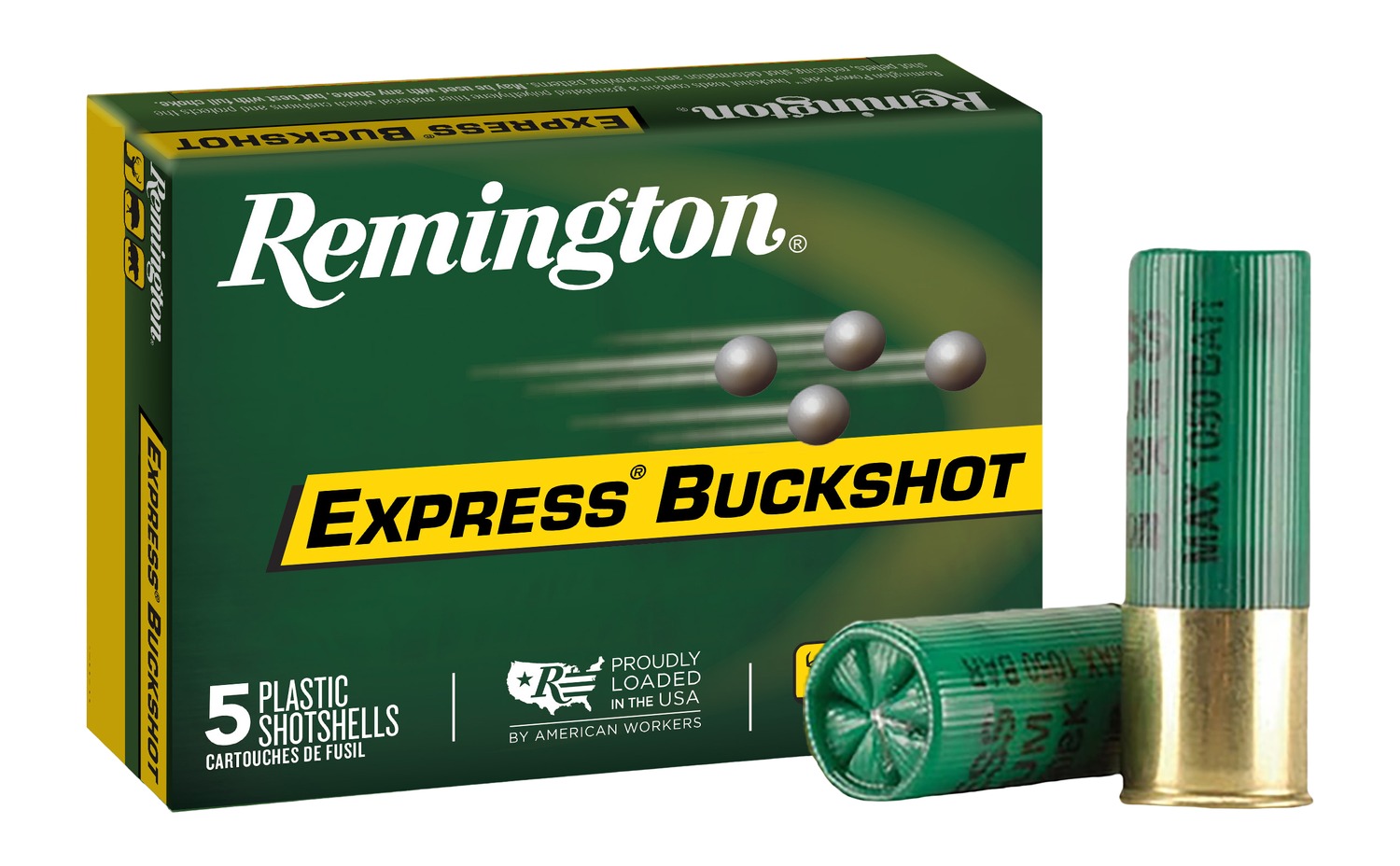 Remington Express Magnum Buckshot Shotshells 12 Gauge 2-3/4" 12 plts #00 1290 fps 5/ct