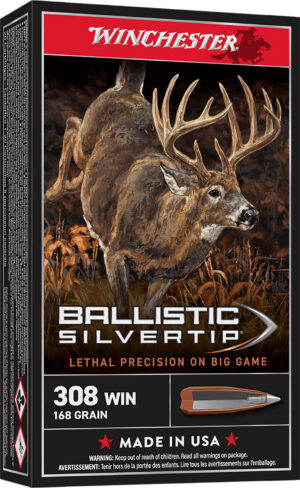 Winchester Ammo SBST308A Ballistic Silvertip .308 Win 168gr Rapid Controlled Expansion Polymer Tip 20 Per Box/10 Case