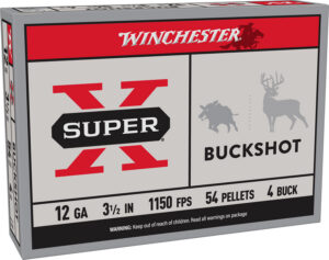 Winchester Ammo XB12L4 Super X 12Gauge 3.50" 54Pellets 4Buck Shot 5 Per Box/50 Case