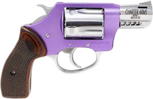 Charter Arms 53804 Off Duty Coyote 380 ACP 5-Round 2" High Polished Ported Barrel & Cylinder, Lavender Aluminum Frame, Rosewood Checkered Grip, Standard Hammer