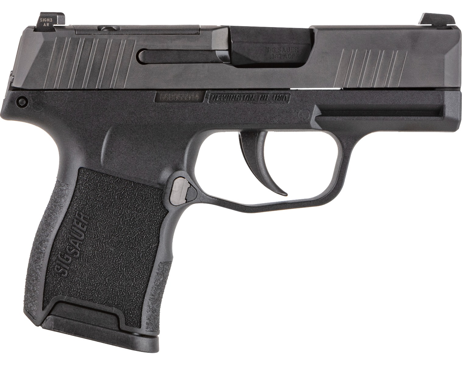 Sig Sauer 365380BSS P365 Micro-Compact 380 ACP 10+1 3.10" Black Carbon Steel Barrel, Black Nitron Optic Ready/Serrated Slide & Frame w/Sig Rail, Black Polymer Grips, Right Hand
