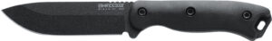 Ka-Bar BK16 Becker 4.38" Fixed Drop Point Plain Black 1095 Cro-Van Blade, Black Ultramid Handle, Includes Sheath