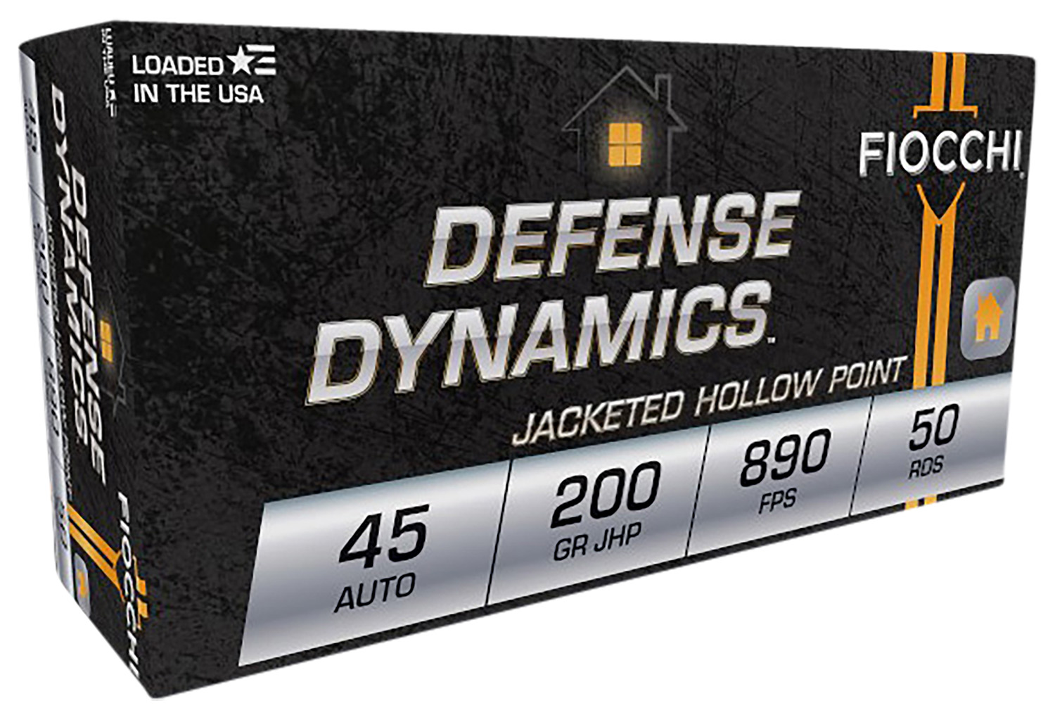 Fiocchi 45B500 Defense Dynamics .45 ACP 200gr Jacketed Hollow Point 50 Per Box/10 Case