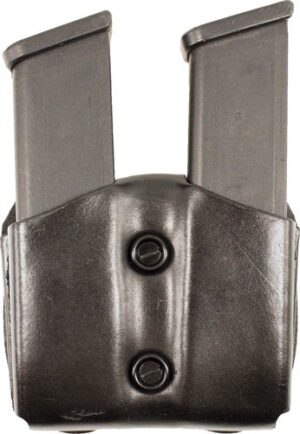 DESANTIS DOUBLE MAG POUCH OWB - Leather SINGLE STACK 9/40 Black
