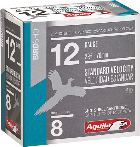 AGUILA SHOTSHELL 12 Gauge 2.75" - 1-1/8OZ #8 250-Round CASE LOT