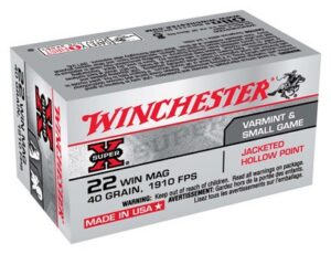 Winchester Ammo X22MH Super X .22 WMR 40gr Jacketed Hollow Point 50 Per Box/40 Case