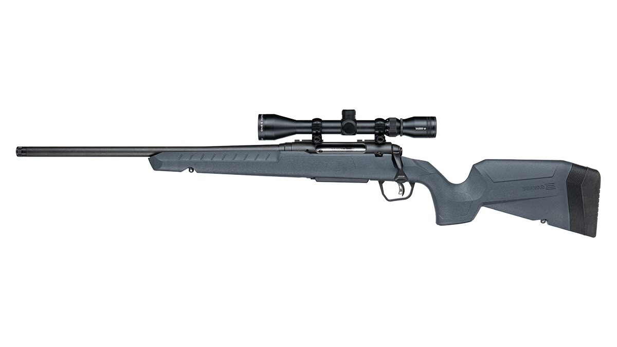 Savage Arms 33206 Axis 2 XP 30-06 Springfield 4+1 20" Matte Black Carbon Steel Threaded Barrel & Drilled & Tapped Receiver, Gray Synthetic Fixed w/Pistol Grip Stock, 3-9x40mm Duplex Scope, Left Hand