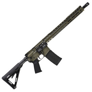Black Rain Ordnance BROWTPBGB Spec 15+ We The People 5.56x45mm NATO 30+1 16", Green Battleworn with Deep Engraving, 15" Slim M-LOK, Magpul Grip/Carbine Stock, Castle Flash Hider