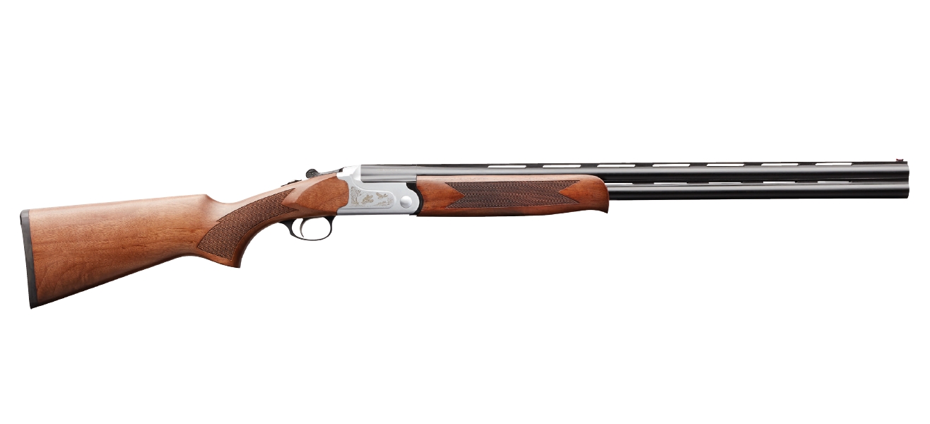Charles Daly 930218 202 410 Gauge 2-Round 3" 26" Blued Vent Rib Barrel, Silver Engraved Steel Receiver, Fixed Walnut Wood Stock