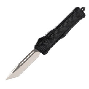 CobraTec Knives LBCTK1LTNS CTK-1 Large 3.25" OTF Tanto Plain D2 Steel Blade/Black Aluminum Handle Features Glass Breaker Includes Pocket Clip