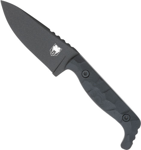 COBRATEC KINGPIN 4" FIXED BLD - Black D2 Steel W/KYDEX SHEATH