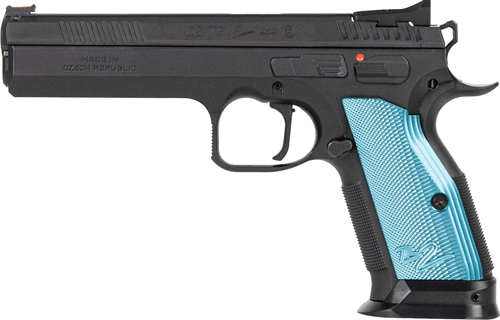 CZ TS2 SA 9mm FS 10-Round - Black POLYCOAT BLUE GRIP