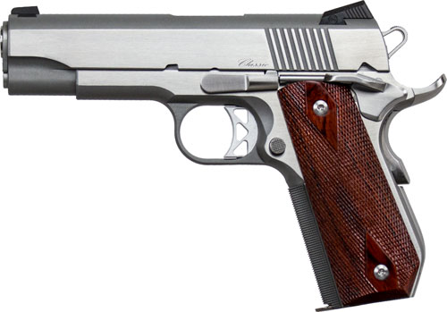 Dan Wesson 01912 Commander Classic *CA Compliant 45 ACP 8+1 4.25" Stainless Match Grade Barrel, Brushed Stainless Steel Serrated Slide & Bobtail Frame, Wood Grip, Ambidextrous