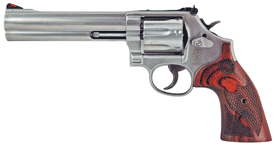 Smith & Wesson 150712 Model 686 Plus Deluxe 357 Mag or 38 S&W Spl +P Stainless Steel 6" Barrel, 7-Round Cylinder, Satin Stainless Steel L-Frame, Textured Wood Grip, Internal Lock
