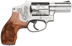 Smith & Wesson 150784 Model 640 *CA Compliant 357 Mag 2.13" Stainless Engraved Barrel , 5-Round Stainless Engraved Cylinder, Matte Silver Stainless Steel Engraved J Frame , Wood Engraved Grip