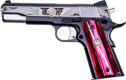 RUGER SR1911 PHOENIX 45 ACP 5IN BARREL 8RD ENGRAVED SLIDE CUSTOM RED PEARL KIRINITE GRIPS WITH RUGER MEDALLION LIMITED EDITION TALO 1 OF 800 16708 - Image 2