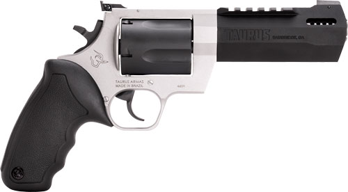 Taurus 2460055RH Raging Hunter 460 S&W Mag 5-Round 5.12" Matte Black Oxide Cylinder & Barrel Matte Stainless Steel Frame Black Rubber with Integrated Cushion Insert Grip - Image 2