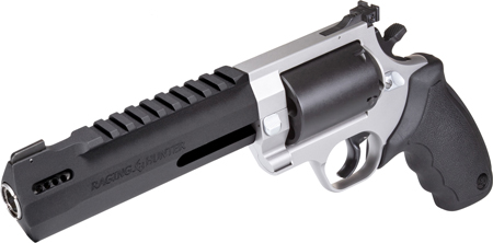 Taurus 2500065RH Raging Hunter Large Frame 500 S&W Mag 5-Round 6.75" Matte Black Ported/Target Crown Barrel, Matte Black Oxide Cylinder, Matte Stainless Stainless Steel Frame, Black Rubber Grip