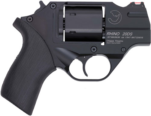 Chiappa Firearms CF340216 Rhino 200DS Small Frame 357 Mag 6 Shot, 2" Black Anodized Steel Barrel, Blued Steel Cylinder, Black Anodized Aluminum Frame, Black Rubber Grip, Concealed Hammer