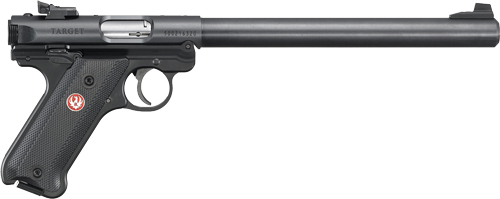 Ruger 40173 Mark IV Target 22 LR 10+1 10" Overall Blued Bull Barrel, Slide & Frame, Black Checkered Polymer Grips