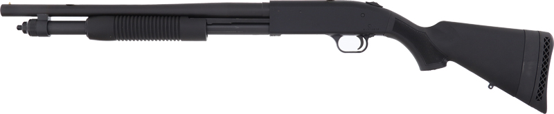 Mossberg 51607 590S Compact 12 Gauge Pump 3" 5+1 18.50" Matte Blued Stainless Steel Barrel, Black Drilled & Tapped Receiver, Adj LOP Black Synthetic Stock - Image 2
