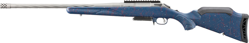 Ruger 250th Anniversary American Gen II Rifle .308 Win 3rd Capacity 20" Fluted Threaded Barrel Blue w/Red & White Splatter Stock - Image 2