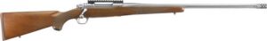 Ruger 57109 Hawkeye Hunter Full Size 300 Win Mag 3+1 24" Satin Stainless Steel Threaded Barrel, Picatinny Rail Steel Receiver, Fixed American Walnut w/Pistol Grip Stock