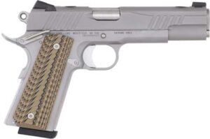 Savage Arms 67202 1911 Government 45 ACP 8+1 5" Stainless Steel Target Crown Barrel, Stainless Steel Serrated Slide, Matte Stainless Steel Frame w/Beavertail, Ambidextrous
