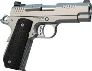Ed Brown EVOKC9 1911 EVO KC9 9mm Luger 9+1 4" Barrel, Snakeskin Serrated Stainless Steel Bobtail Frame, Serrated Slide w/Recessed Slide Stop, Black G10 Grip