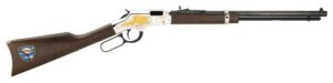Henry H004TT Golden Boy Trucker's Tribute 22 Short, 22 Long or 22 LR Caliber with 16 LR/21 Short Capacity, 20" Blued Barrel, Nickel-Plated Metal Finish & American Walnut Stock Right Hand (Full Size)