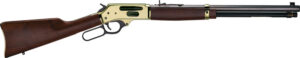 Henry H009BG Side Gate Full Size 30-30 Win 5+1 20" Blued Steel Barrel, Brass Polished Drilled & Tapped Brass Receiver, American Walnut Fixed Stock, Right Hand